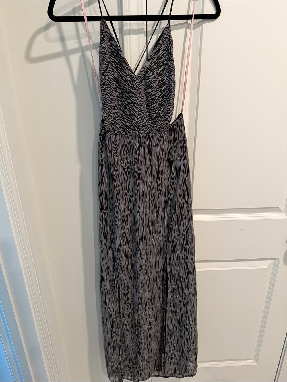Forever 21 Black and Gray Striped Midi Dress